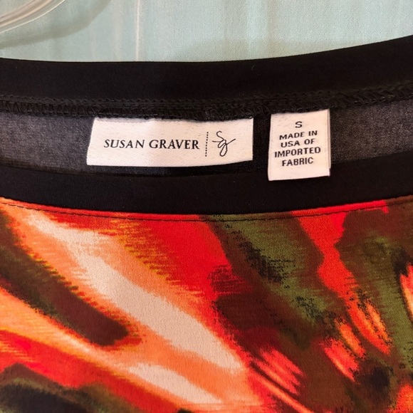 Susan Graver Floral Wearable Art Blouse Sz Small - Picture 2 of 8